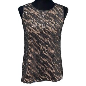 MM Couture Split Back Sequin Lace Sleeveless Top Small NWT Whimsigoth Y2K